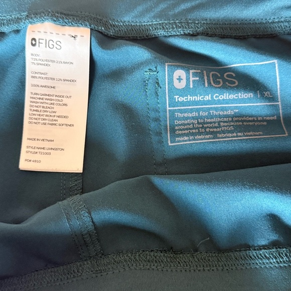 FIGS Livingston Scrub Pants – Teal Blue, Size XL men’s drawstring comfy unisex - Picture 6 of 9
